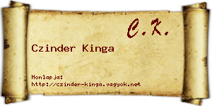 Czinder Kinga névjegykártya